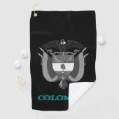 Golfing Colombia & Kolumbien Wappen / Flagge Golfhandtuch (Insitu)