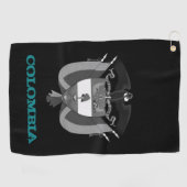 Golfing Colombia & Kolumbien Wappen / Flagge Golfhandtuch (Horizontal)