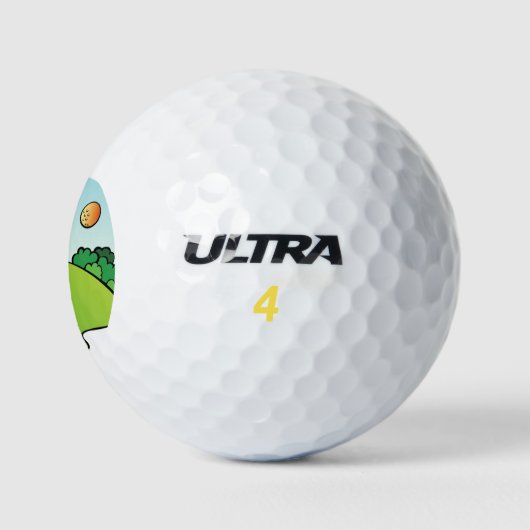 Golfing Corgi Hintern Cartoon Golfball (Logo)