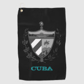 Golfing Cuba & Cuban Wappen / Flagge Golfhandtuch (Vorderseite)