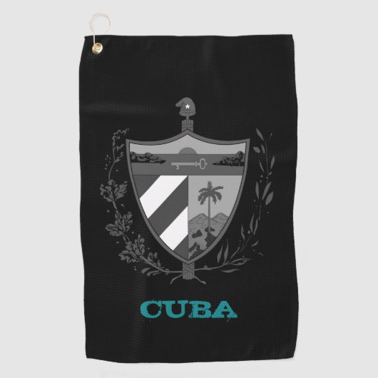 Golfing Cuba & Cuban Wappen / Flagge Golfhandtuch (Vorderseite)
