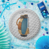 Golfing Design Paper Party Plate Pappteller (Party)