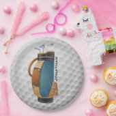 Golfing Design Paper Party Plate Pappteller (Party)