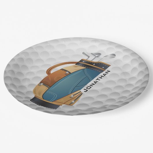 Golfing Design Paper Party Plate Pappteller (Schrägansicht)
