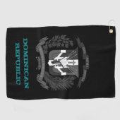 Golfing Dominikanische Republik Wappen / Flagge Golfhandtuch (Horizontal)