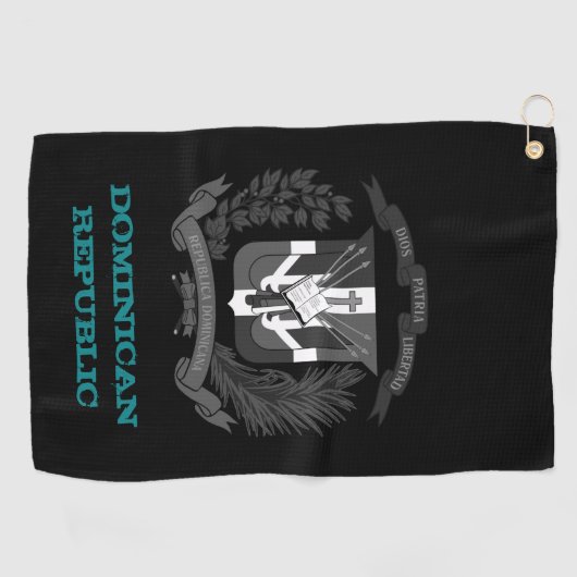 Golfing Dominikanische Republik Wappen / Flagge Golfhandtuch (Horizontal)