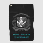 Golfing Dominikanische Republik Wappen / Flagge Golfhandtuch (Vorderseite)