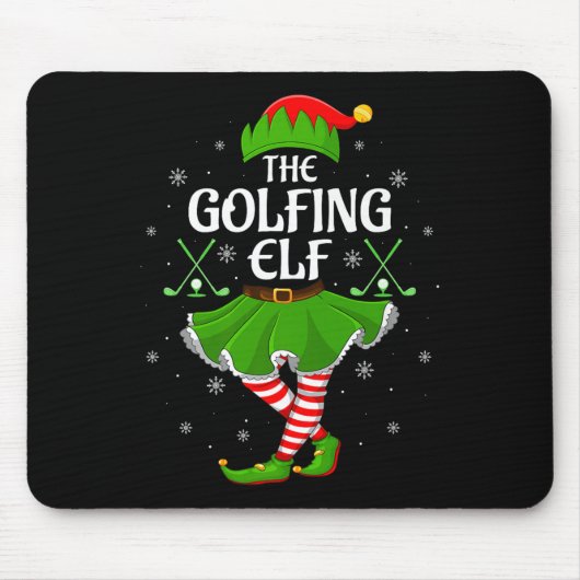Golfing Elf Christmas Girls Women Elf Squad Xmas F Mousepad (Vorne)