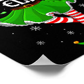 Golfing Elf Christmas Girls Women Elf Squad Xmas F Poster (Ecke)