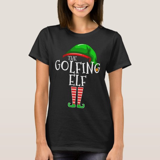 Golfing Elf Familie Matching Weihnachtsgeschenk Go T-Shirt (Vorderseite)