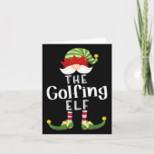 Golfing Elf Group Weihnachten Funny Pajama Party Karte (Vorderseite)