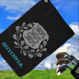 Golfing Estonia & estnisches Wappen / Flagge Golfhandtuch