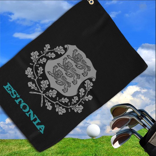 Golfing Estonia & estnisches Wappen / Flagge Golfhandtuch