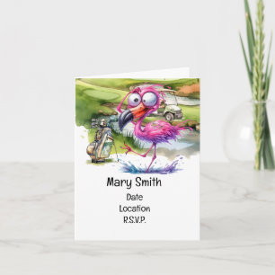 Golfing Flamingo vereint: Ein Party zum Geburtstag Einladung