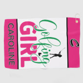 Golfing Girl individuell angepasst Golfhandtuch (Horizontal)