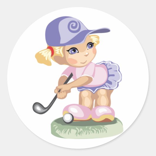 Golfing Girl Sticker (Vorderseite)