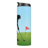 Golfing Golfer Design Thermal Tumbler Thermosbecher (Nach rechts gedreht)