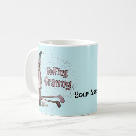 Golfing Granny Kaffeetasse (Vorderseite Links)