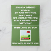 Golfing-Großad 75. Geburtstagsgrüße Karte (Innenseite)