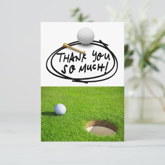 GOLFing Grüne Dankbarkeit: Par-fect Dankeskarte (Stehend Vorderseite)