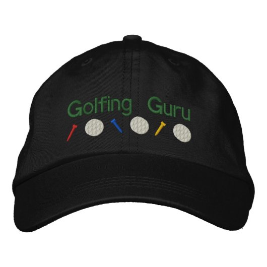 Golfing Guru Bestickte Baseballkappe (Vorderseite)