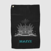 Golfing Haiti & Haitian Wappen / Flagge Golfhandtuch (Vorderseite)