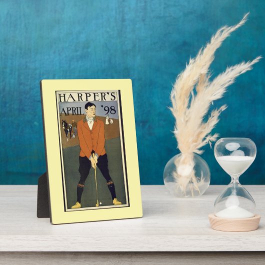 "Golfing Harper's 1898" Fotoplatte (Seite)