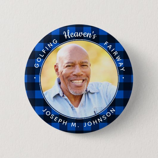 Golfing Heaven's Fairway Foto Golf Memorial Button (Vorderseite)