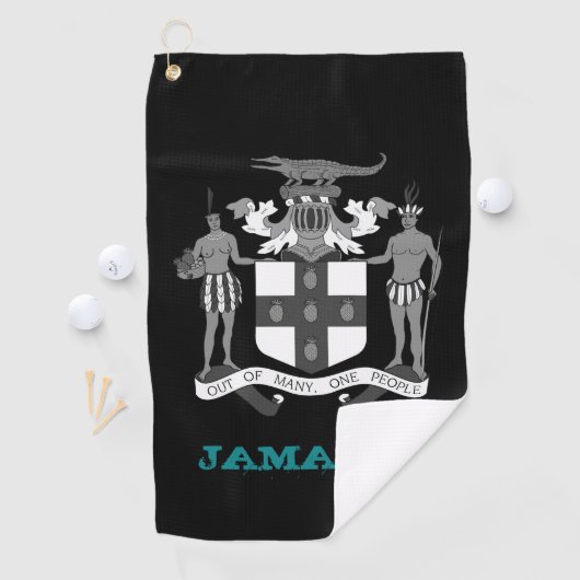 Golfing Jamaica & Jamaika Wappen / Flagge Golfhandtuch (Insitu)