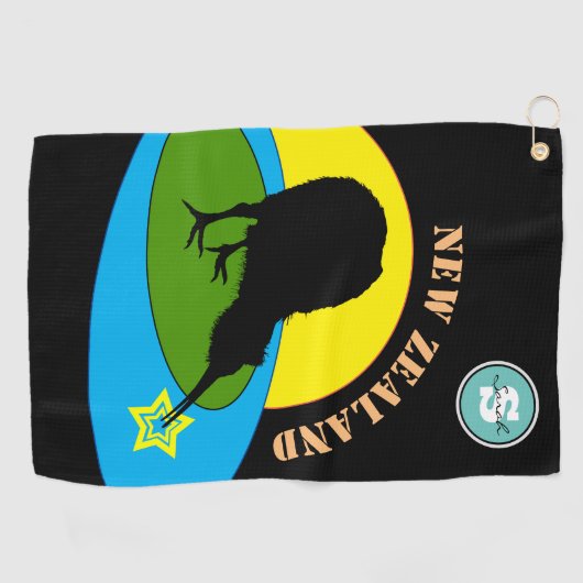 Golfing Kiwi Bird & Sport in Neuseeland Golfhandtuch (Horizontal)