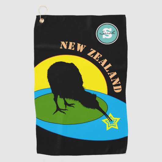 Golfing Kiwi Bird & Sport in Neuseeland Golfhandtuch (Vorderseite)