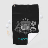 Golfing Lettland & Lettische Wappen / Flagge Golfhandtuch (Insitu)