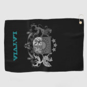 Golfing Lettland & Lettische Wappen / Flagge Golfhandtuch (Horizontal)