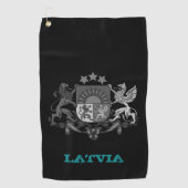 Golfing Lettland & Lettische Wappen / Flagge Golfhandtuch (Vorderseite)