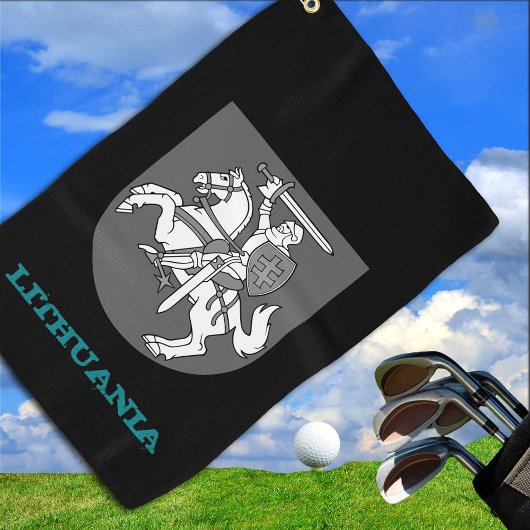 Golfing Litauen & Litauisches Wappen / Flagge Golfhandtuch
