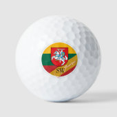 Golfing Litauen & Monogram, litauische Flagge Golfball (Vorderseite)