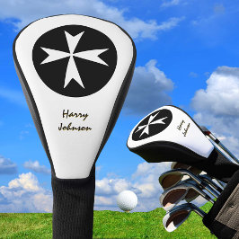 Golfing Malta, Fahne und mit Monogramm Malteserkre Golf Headcover