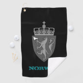 Golfing Norwegen & Norwegisches Wappen / Flagge Golfhandtuch (Insitu)
