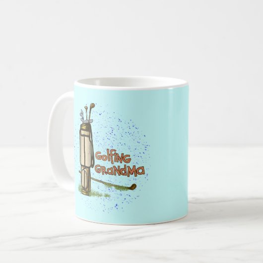 Golfing Oma Kaffeetasse (Vorderseite Links)