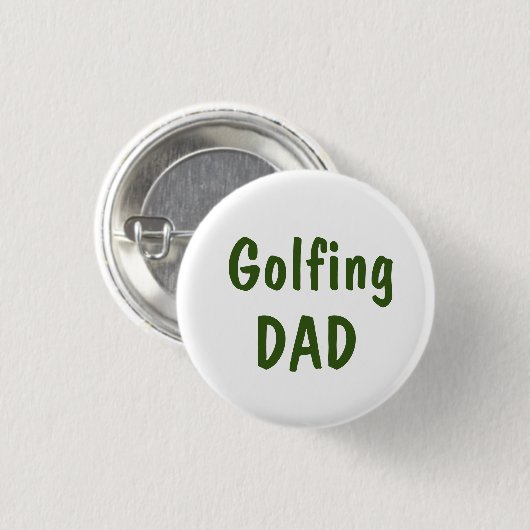Golfing Papa Text auf weiß Button (Vorne & Hinten)