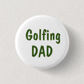Golfing Papa Text auf weiß Button (Vorderseite)