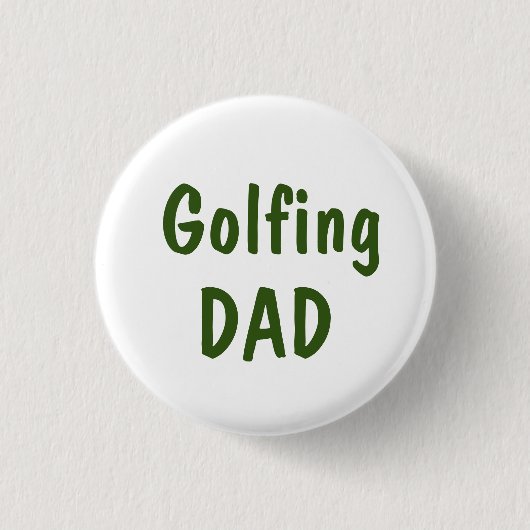 Golfing Papa Text auf weiß Button (Vorderseite)