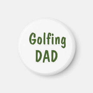 Golfing Papa Text auf weiß Magnet
