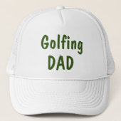 Golfing Papa Text auf weiß Truckerkappe (Vorderseite)