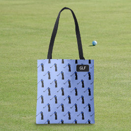 Golfing Pattern - Spieler und Treiber - Initialen Tasche