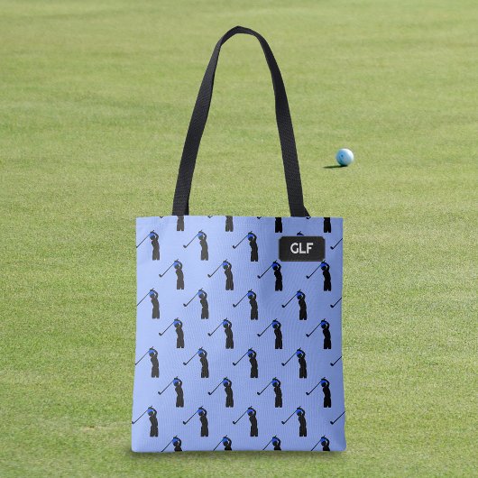 Golfing Pattern - Spieler und Treiber - Initialen Tasche