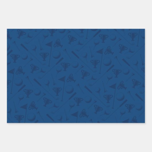 Golfing Patterns Balls T-Shirts Clubs Fahnen Moder Geschenkpapier Set (Vorderseite 3)