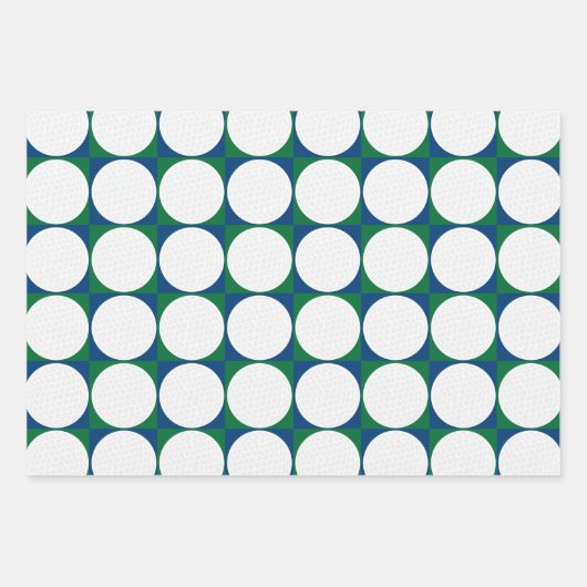 Golfing Patterns Balls T-Shirts Clubs Fahnen Moder Geschenkpapier Set (Vorderseite)