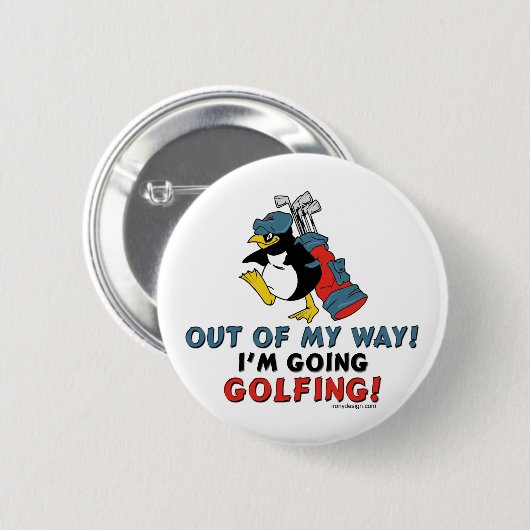 Golfing Penguin Button (Vorne & Hinten)