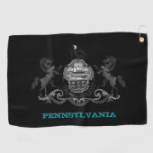 Golfing Pennsylvania Wappen / Flagge Golfhandtuch (Horizontal)